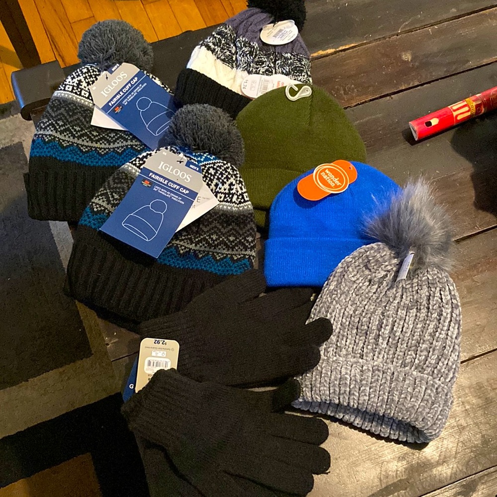 Lot of hats and gloves all NWT will be gone in June